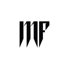 Fototapeta premium MF monogram logo design letter text name symbol monochrome logotype alphabet character simple logo
