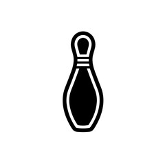 Sport Bowling Pin Icon simple flat black