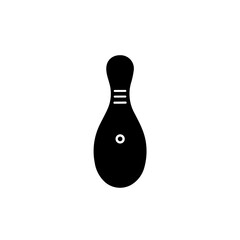 Sport Bowling Pin Icon simple flat black