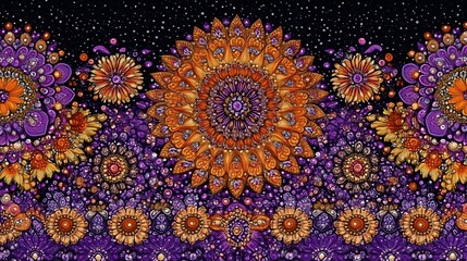 Ornate Jewel Toned Floral Mandala Design