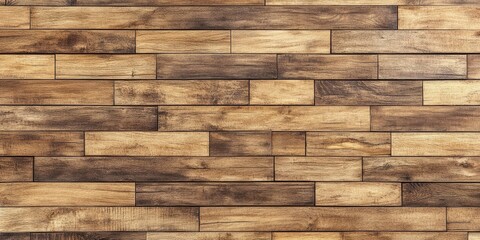 Fototapeta premium Warm wood texture background with varied tones of brown and golden hues, arranged in a horizontal plank design, ideal for interior design concepts.