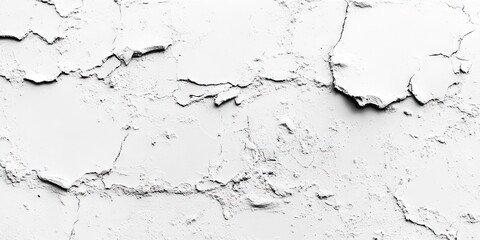 Obraz premium Cracked white concrete wall texture with visible imperfections in varying shades of white and subtle gray, horizontal layout for background use.