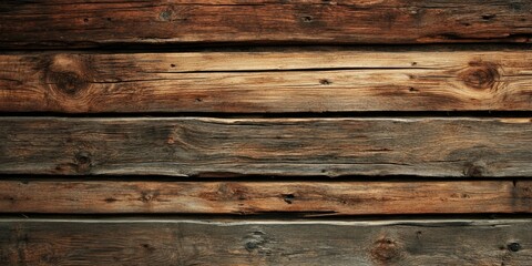 Weathered wooden planks background with rich brown and grey tones, stacked horizontally, ideal for rustic web graphics and designs.