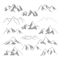 Fototapeta premium Set of mountains, vector illustration