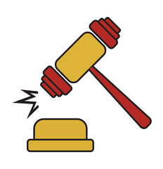 Gavel icon vector isolated on white background. Hammer icon vector. Judge Gavel Auction Icon Vector. Bid