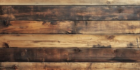 Rustic brown and beige wooden texture background with horizontal planks featuring dark stained areas creating a warm vintage aesthetic