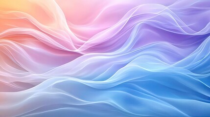 Fototapeta premium Summer watercolor idea. Colorful abstract waves create a serene and flowing atmosphere in soft hues.