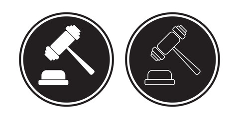 Gavel icon set. judge gavel icon vector. Gavel sign. Judge gavels collection flat icon.