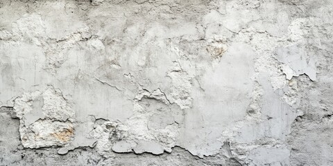 Fototapeta premium Weathered cement wall texture in gray tones with uneven surface and cracks centered in the image providing ample copy space for industrial concepts