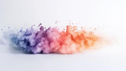 Fototapeta premium Vibrant watercolor concept. Vibrant smoke cloud with colorful hues, creating a stunning abstract visual effect.