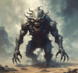 Fototapeta premium Illustration of dusty spooky monster