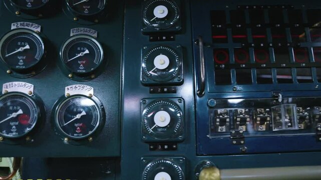 Japanese Submarine Control Panel and Gauges, Akishio at Kure JMSFD Museum
