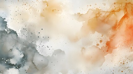 Abstract watercolor background with splashes in soft, warm tones