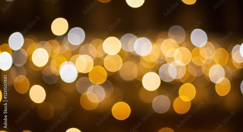 Poster a soft and warm bokeh effect with golden and white light spots creating an ethereal atmosphere