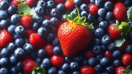 Obraz premium Whirlwind of grapes, strawberries, and blueberries swirling against a white background