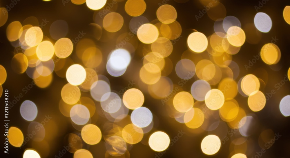 Poster a soft and warm bokeh effect with golden and white light spots creating an ethereal atmosphere
