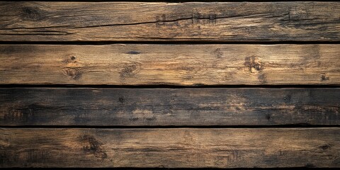 Fototapeta premium Rustic dark brown wood plank texture background with horizontal lines and ample negative space perfect for product display and advertising design