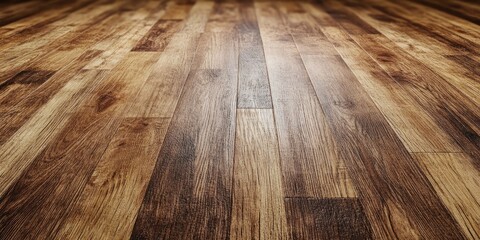 Wooden flooring with rich brown tones and textured grain patterns displayed horizontally across the frame in a well-lit setting