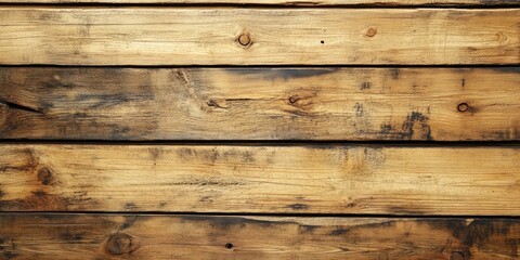 Obraz premium Rustic wooden plank texture with rich brown tones, featuring horizontal lines and natural knots for a warm, vintage background effect.