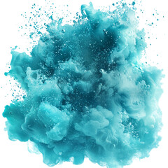 Vibrant Aqua Splash with Bubbles on Transparent Background