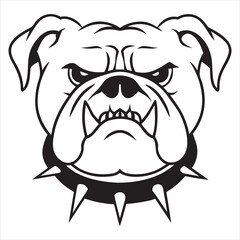 Vector Illustration of Bulldog Dog Angry Face for Clipart Design
