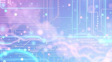 Futuristic Digital Circuit Design in Vibrant Pastel Colors. 