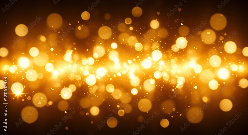 Poster a warm and glowing background filled with golden bokeh lights creating a dreamy and festive atmosphe