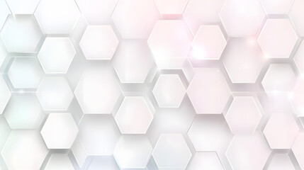 Naklejka premium A hexagonal flag showcasing soft gradients of lavender, mint green, and silver, blending seamlessly into one another on a transparent backdrop 