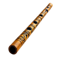 Ornate Wooden Flute Isolated on Transparent Background for Music Lovers