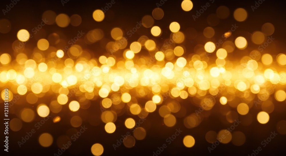 Poster a warm and glowing background filled with golden bokeh lights creating a dreamy and festive atmosphe