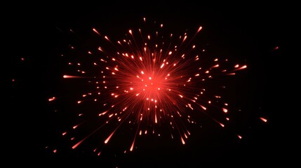Red Sparkler Burst: A Nighttime Light Show