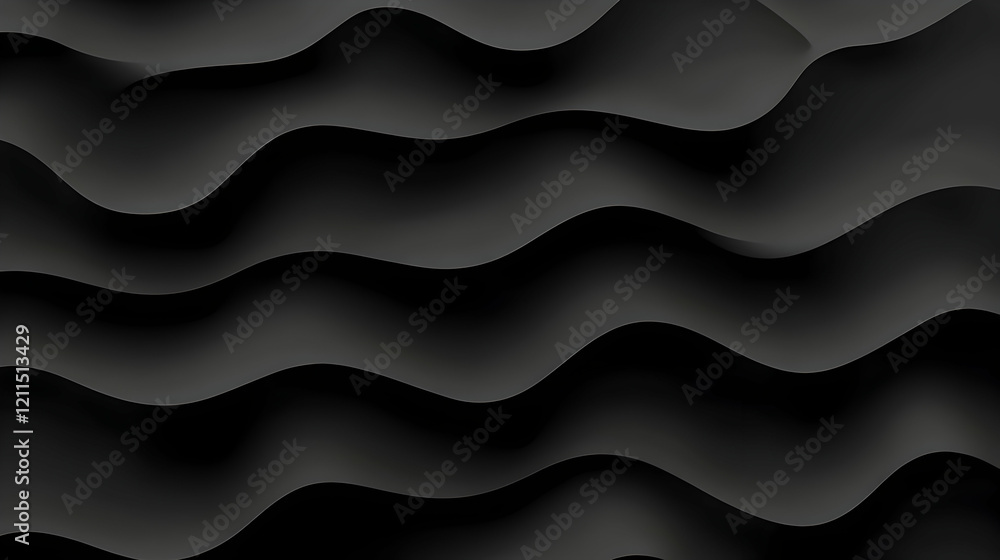 Poster abstract dark gray wavy background texture; design element for website, presentation, or print