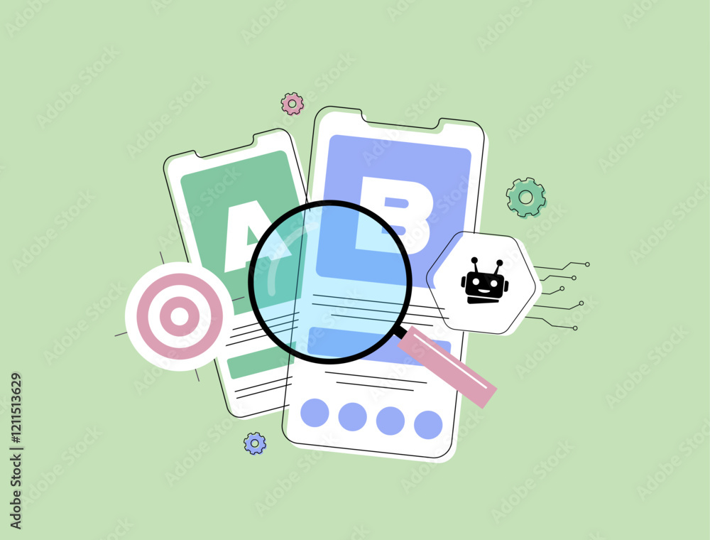 Poster ai-powered ab testing - ux research, user behavior analytics, digital optimization, automated experi