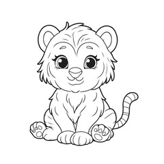Tiger shilahoutte vector  on white background 