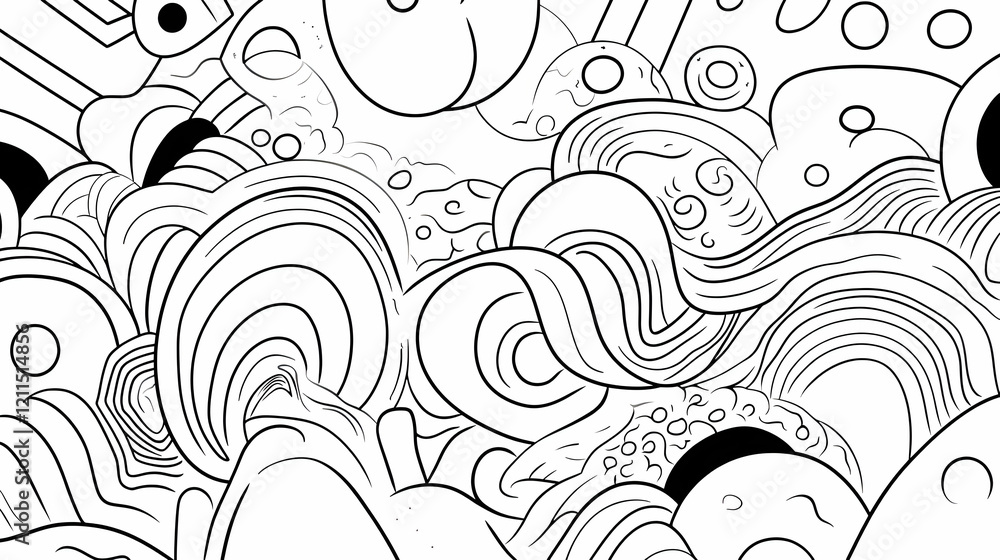Poster abstract swirling line art background design; ideal for website or print