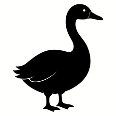 goose silhouette vector icon on white background