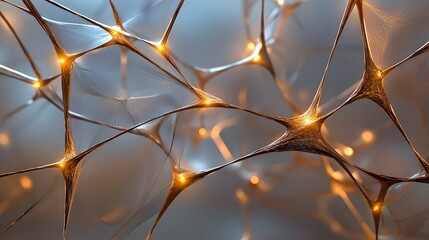 Abstract Neural Network Structure with Glowing Connections and Soft Background Illumination