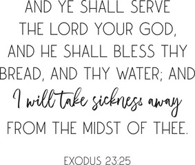 Healing Bible Verse, Christian biblical poster, vector illustration