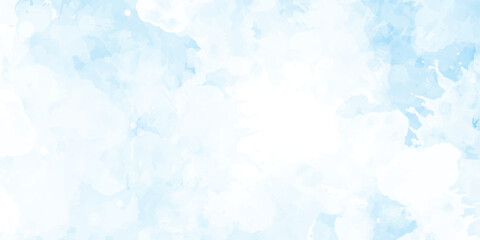 Abstract baby blue watercolor background Watercolor background for invitations, cards, posters  abstract light blue and white colors background for design