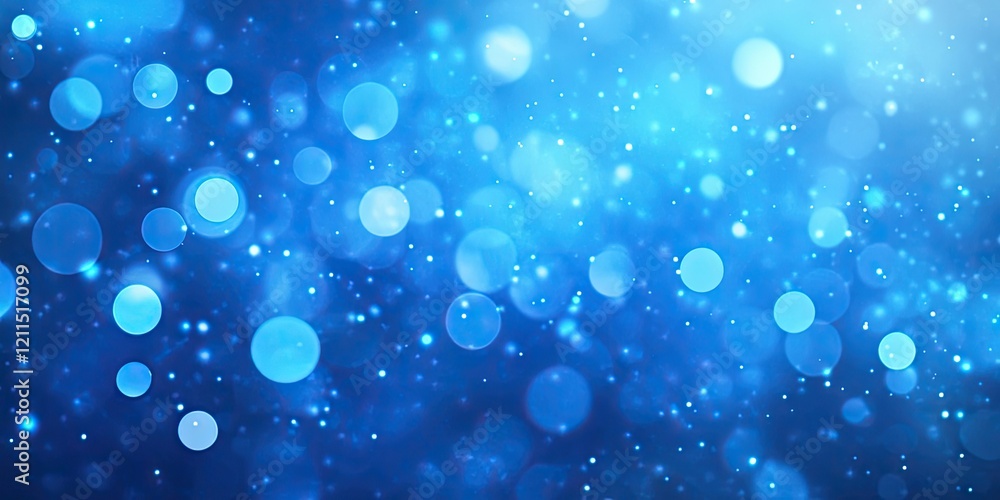 Poster Blue gradient background with defocused circular bokeh pattern in varying shades of blue and light blue circles blended across a soft gradient.