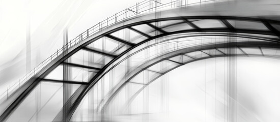 Fototapeta premium Abstract Modern Architectural Bridge Design with Dynamic Curves