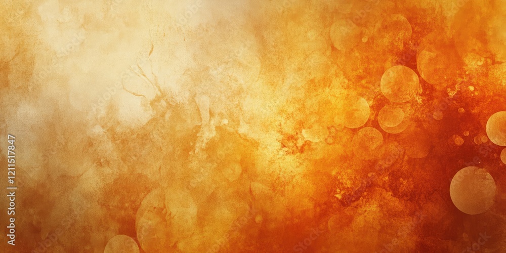 Aufkleber vibrant abstract background in warm orange and gold hues featuring soft textures and circular bokeh 