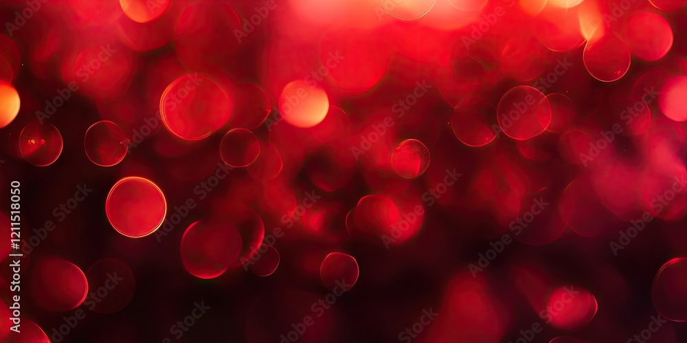 Poster dark red bokeh background featuring soft circular lights in varying shades of red and orange creatin