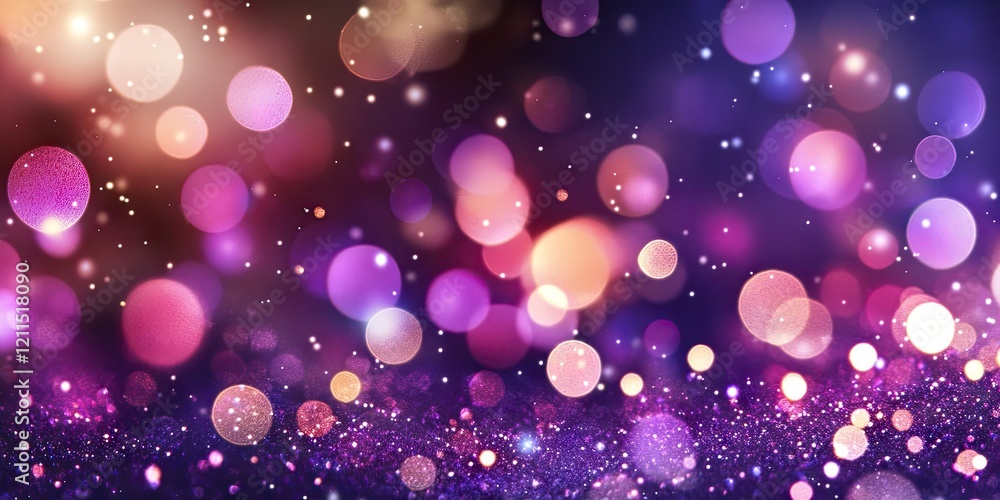 Aufkleber vibrant purple and pink bokeh lights with soft golden glows create a festive atmosphere against a da