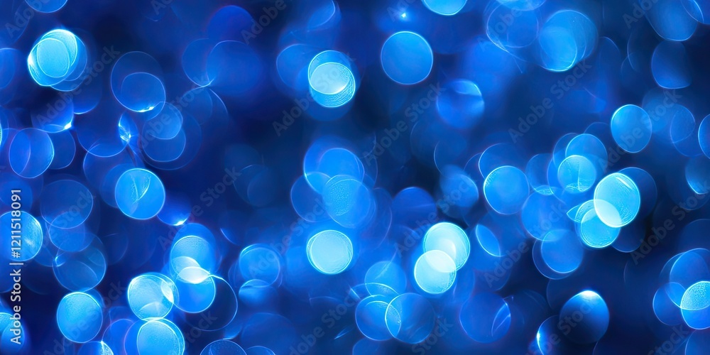 Aufkleber vibrant blue bokeh circles in an abstract pattern creating a festive background with various shades 