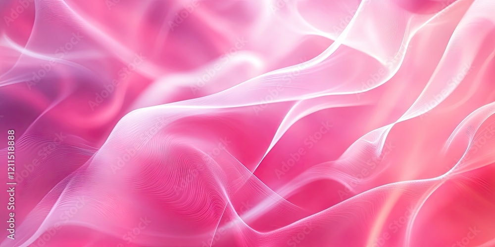 Poster delicate pink abstract background with soft flowing waves and gentle light reflections creating a dr