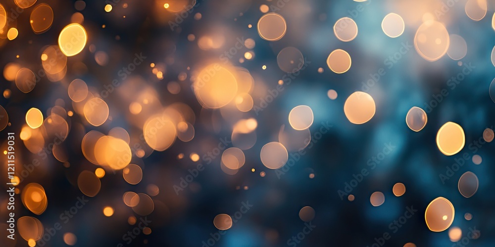 Aufkleber abstract bokeh background with warm orange and blue circles softly blurred on a dark backdrop creati