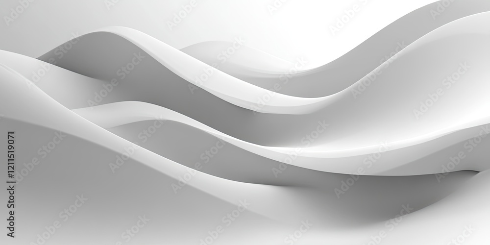 Poster abstract grey waves texture in smooth curves with light gradients, ideal for backgrounds, presentati