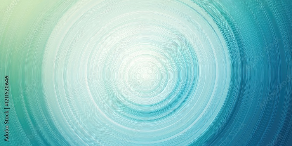 Poster blue to green gradient background with circular design in the center featuring light blue and turquo