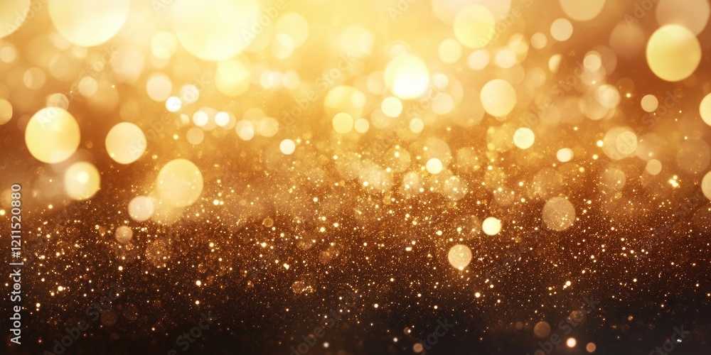 Aufkleber golden shimmering bokeh background with warm golden tones and soft glimmers, featuring circular ligh